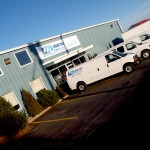 Modern facility with fleet of service trucks